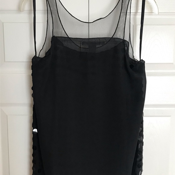 EUC Sans Souci Sleeveless Black Top/ Large/ Flashy front design/ Dry Clean Only - Picture 4 of 8